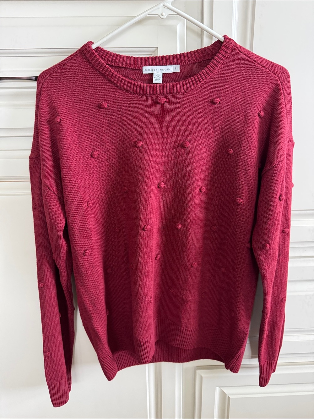 Threads 4 Thoughts Raspberry Pom-Pom Crewneck Sweater